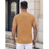 image:imageCOOFANDY Mens Henley Shirts Short Sleeve Casual Stylish Tshirt Lightweight Summer Basic Tee TopsCamel
