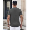 image:imageCOOFANDY Mens Henley Shirts Short Sleeve Casual Stylish Tshirt Lightweight Summer Basic Tee TopsDark Grey