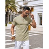 image:imageCOOFANDY Mens Henley Shirts Short Sleeve Casual Stylish Tshirt Lightweight Summer Basic Tee TopsKhaki