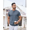 image:imageCOOFANDY Mens Henley Shirts Short Sleeve Casual Stylish Tshirt Lightweight Summer Basic Tee TopsMidnight Blue