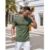 image:imageCOOFANDY Mens Henley Shirts Short Sleeve Casual Stylish Tshirt Lightweight Summer Basic Tee TopsOlive Green