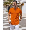 image:imageCOOFANDY Mens Henley Shirts Short Sleeve Casual Stylish Tshirt Lightweight Summer Basic Tee TopsOrange
