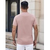 image:imageCOOFANDY Mens Henley Shirts Short Sleeve Casual Stylish Tshirt Lightweight Summer Basic Tee TopsPink