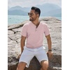 image:imageCOOFANDY Mens Henley Shirts Short Sleeve Casual Stylish Tshirt Lightweight Summer Basic Tee TopsPink