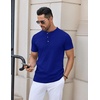 image:imageCOOFANDY Mens Henley Shirts Short Sleeve Casual Stylish Tshirt Lightweight Summer Basic Tee TopsRoyal Blue