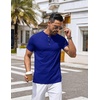 image:imageCOOFANDY Mens Henley Shirts Short Sleeve Casual Stylish Tshirt Lightweight Summer Basic Tee TopsRoyal Blue