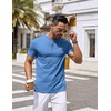 image:imageCOOFANDY Mens Henley Shirts Short Sleeve Casual Stylish Tshirt Lightweight Summer Basic Tee TopsSky Blue