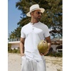 image:imageCOOFANDY Mens Henley Shirts Short Sleeve Casual Stylish Tshirt Lightweight Summer Basic Tee TopsWhite