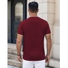 image:imageCOOFANDY Mens Henley Shirts Short Sleeve Casual Stylish Tshirt Lightweight Summer Basic Tee TopsWine Red
