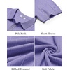 image:imageCOOFANDY Mens Knit Polo Shirts Short Sleeve Ribbed Textured Polo Shirt Lightweight Casual Golf Shirts Collared T ShirtLight Purple