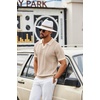 image:imageCOOFANDY Mens Knit Polo Shirts V Neck Textured Polo Shirts Short Sleeve Breathable Polo Casual Collared T Shirt Fashion TopsBchampagne  Beige