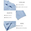 image:imageCOOFANDY Mens Knit Polo Shirts V Neck Textured Polo Shirts Short Sleeve Breathable Polo Casual Collared T Shirt Fashion TopsBlight Blue