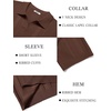image:imageCOOFANDY Mens Knit Polo Shirts V Neck Textured Polo Shirts Short Sleeve Breathable Polo Casual Collared T Shirt Fashion TopsBrown