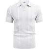 image:imageCOOFANDY Mens Knit Polo Shirts V Neck Textured Polo Shirts Short Sleeve Breathable Polo Casual Collared T Shirt Fashion TopsWhite