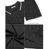 image:imageCOOFANDY Mens Knit Short Sleeve Shirts Button Down Vintage Knitted Polo Shirt Casual Beach Crochet Cable Vacation ShirtBlackwhite