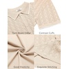 image:imageCOOFANDY Mens Knit Short Sleeve Shirts Button Down Vintage Knitted Polo Shirt Casual Beach Crochet Cable Vacation ShirtLight Coffeewhite