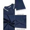 image:imageCOOFANDY Mens Knit Short Sleeve Shirts Button Down Vintage Knitted Polo Shirt Casual Beach Crochet Cable Vacation ShirtNavy Bluewhite