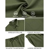 image:imageCOOFANDY Mens Linen Sets 2 Piece Beach Outfit Casual Short Sleeve Button Down Shirts Loose Pants Summer Vacation OutfitsArmy Green
