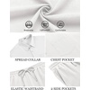 image:imageCOOFANDY Mens Linen Sets 2 Piece Beach Outfit Casual Short Sleeve Button Down Shirts Loose Pants Summer Vacation OutfitsAwhite
