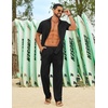 image:imageCOOFANDY Mens Linen Sets 2 Piece Beach Outfit Casual Short Sleeve Button Down Shirts Loose Pants Summer Vacation OutfitsBlack