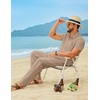 image:imageCOOFANDY Mens Linen Sets 2 Piece Beach Outfit Casual Short Sleeve Button Down Shirts Loose Pants Summer Vacation OutfitsKhaki