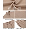 image:imageCOOFANDY Mens Linen Sets 2 Piece Beach Outfit Casual Short Sleeve Button Down Shirts Loose Pants Summer Vacation OutfitsKhaki