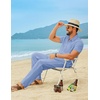 image:imageCOOFANDY Mens Linen Sets 2 Piece Beach Outfit Casual Short Sleeve Button Down Shirts Loose Pants Summer Vacation OutfitsLight Blue