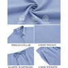 image:imageCOOFANDY Mens Linen Sets 2 Piece Beach Outfit Casual Short Sleeve Button Down Shirts Loose Pants Summer Vacation OutfitsLight Blue