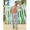 image:imageCOOFANDY Mens Linen Sets 2 Piece Beach Outfit Casual Short Sleeve Button Down Shirts Loose Pants Summer Vacation OutfitsLight Gray