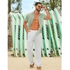 image:imageCOOFANDY Mens Linen Sets 2 Piece Beach Outfit Casual Short Sleeve Button Down Shirts Loose Pants Summer Vacation OutfitsLight Green ShirtWhite Pants