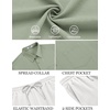 image:imageCOOFANDY Mens Linen Sets 2 Piece Beach Outfit Casual Short Sleeve Button Down Shirts Loose Pants Summer Vacation OutfitsLight Green ShirtWhite Pants