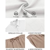 image:imageCOOFANDY Mens Linen Sets 2 Piece Beach Outfit Casual Short Sleeve Button Down Shirts Loose Pants Summer Vacation OutfitsWhite ShirtKhaki Pants