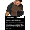image:imageCOOFANDY Mens Muscle TShirt Pleated Raglan Sleeve Bodybuilding Gym Tee Short Sleeve Fashion Workout Shirts Hipster ShirtPattern3 Brown  Black