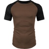 image:imageCOOFANDY Mens Muscle TShirt Pleated Raglan Sleeve Bodybuilding Gym Tee Short Sleeve Fashion Workout Shirts Hipster ShirtPattern3 Brown  Black