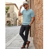image:imageCOOFANDY Mens Polo Shirts Short Sleeve V Neck Knit Shirts for Men Casual Old Money Clothes Mens Golf ShirtLight Green