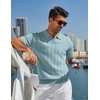 image:imageCOOFANDY Mens Polo Shirts Short Sleeve V Neck Knit Shirts for Men Casual Old Money Clothes Mens Golf ShirtLight Green