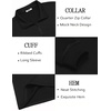 image:imageCOOFANDY Mens Quarter Zip Pullover Lightweight Textured Sweatshirt Long Sleeve Casual Mock Neck Polo ShirtsAll Black