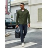 image:imageCOOFANDY Mens Quarter Zip Pullover Lightweight Textured Sweatshirt Long Sleeve Casual Mock Neck Polo ShirtsArmy Green