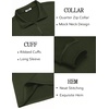image:imageCOOFANDY Mens Quarter Zip Pullover Lightweight Textured Sweatshirt Long Sleeve Casual Mock Neck Polo ShirtsArmy Green