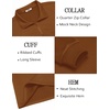 image:imageCOOFANDY Mens Quarter Zip Pullover Lightweight Textured Sweatshirt Long Sleeve Casual Mock Neck Polo ShirtsLight Brown