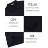 image:imageCOOFANDY Mens Quarter Zip Pullover Lightweight Textured Sweatshirt Long Sleeve Casual Mock Neck Polo ShirtsNavy Blue