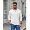 image:imageCOOFANDY Mens Quarter Zip Pullover Lightweight Textured Sweatshirt Long Sleeve Casual Mock Neck Polo ShirtsWhite