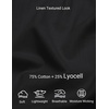 image:imageCOOFANDY Mens Short Sleeve Button Down Shirts Summer Cotton Lyocell Linen Textured Casual Beach Shirts with PocketBlack