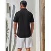 image:imageCOOFANDY Mens Short Sleeve Button Down Shirts Summer Cotton Lyocell Linen Textured Casual Beach Shirts with PocketBlack