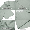 image:imageCOOFANDY Mens Short Sleeve Button Down Shirts Summer Cotton Lyocell Linen Textured Casual Beach Shirts with PocketLight Green