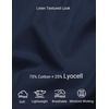 image:imageCOOFANDY Mens Short Sleeve Button Down Shirts Summer Cotton Lyocell Linen Textured Casual Beach Shirts with PocketNavy Blue
