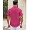 image:imageCOOFANDY Mens Short Sleeve Casual Button Down Shirts Summer Untucked Dress Shirts with PocketRose Red