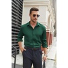 image:imageCOOFANDY Mens Stretch Dress Shirts Long Sleeve Button Down Shirt Regular Fit Formal Business ShirtsDark Green