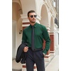 image:imageCOOFANDY Mens Stretch Dress Shirts Long Sleeve Button Down Shirt Regular Fit Formal Business ShirtsDark Green