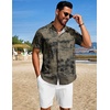 image:imageCOOFANDY Mens Summer Beach Outfits 2 Piece Short Sets Shirts and Shorts Vacation Texture Linen Sets for MenGreenwhite